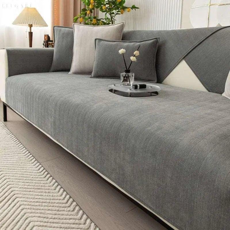 L-Shape Sofa Cover – Non-Slip Soft Couch Protector for Comfort and Style