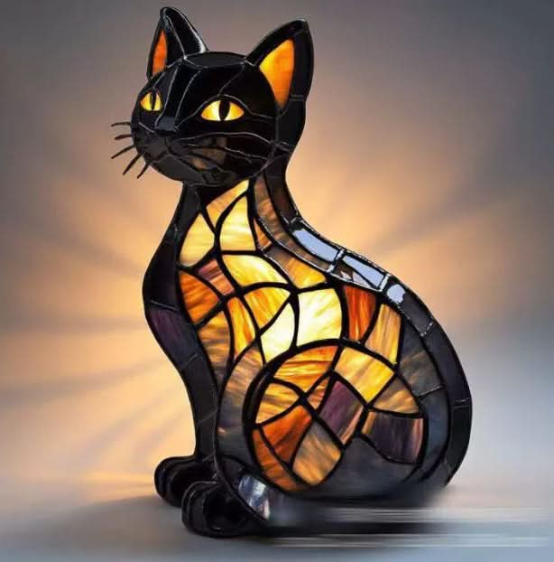 Artistic LED Night Light – Shimmering Dog Breed Statue