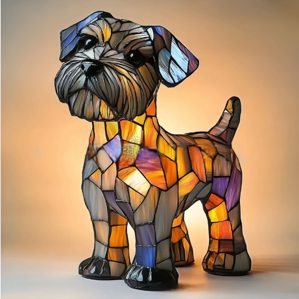 Artistic LED Night Light – Shimmering Dog Breed Statue