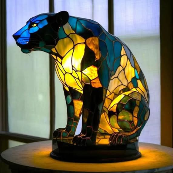 Artistic LED Night Light – Shimmering Dog Breed Statue
