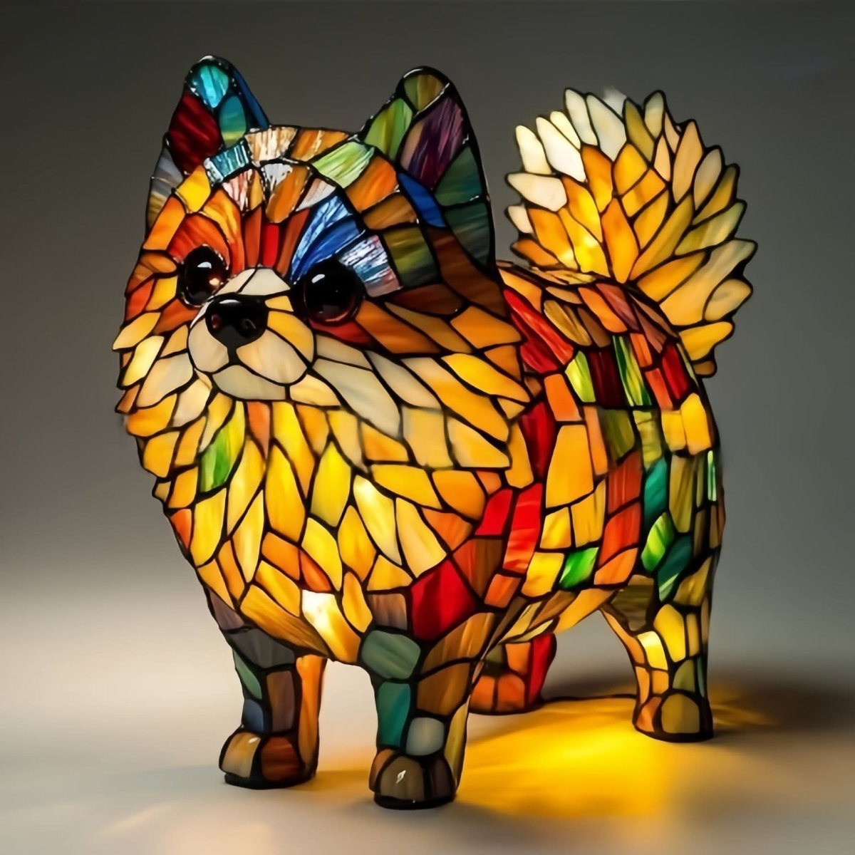 Artistic LED Night Light – Shimmering Dog Breed Statue