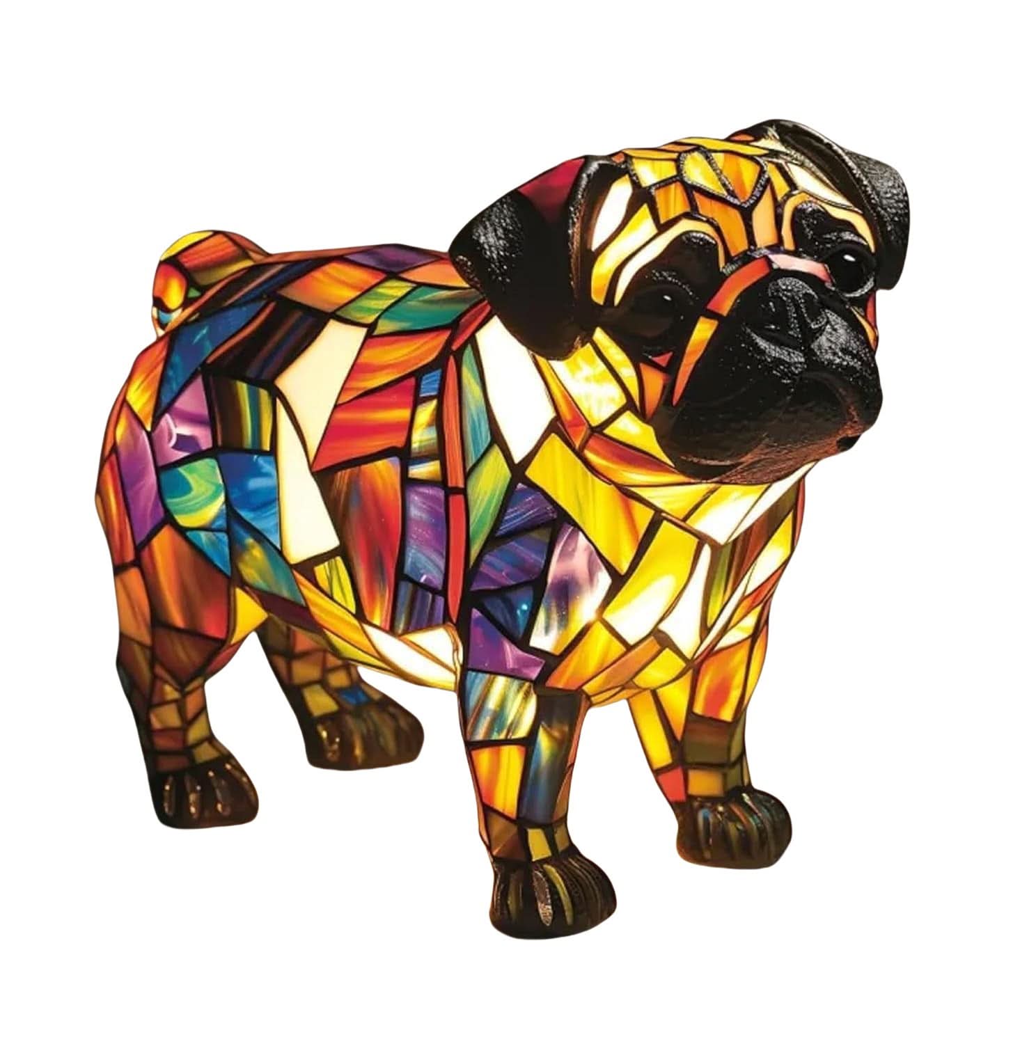 Artistic LED Night Light – Shimmering Dog Breed Statue
