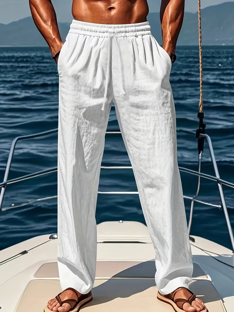 Men's Long Linen Pants | Summer
