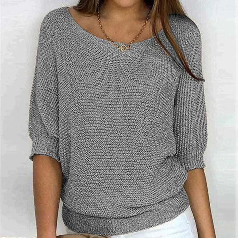 Women's Mid-Length Sleeves Knit Pullover | Loose
