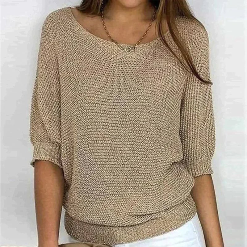 Women's Mid-Length Sleeves Knit Pullover | Loose