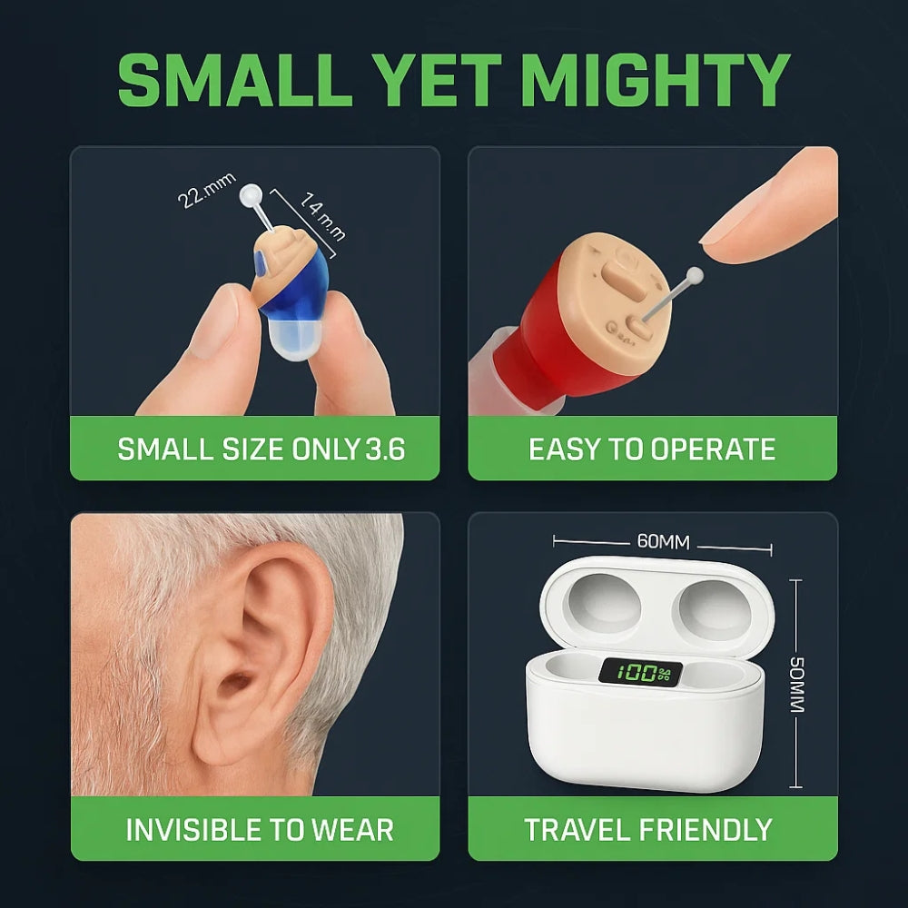 In-Ear Rechargeable Hearing Aids with Clear Sound