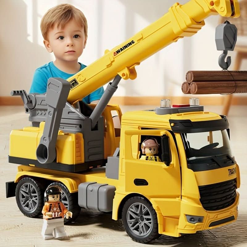 Crane Truck Toy with Light & Sound for Creative Construction Fun