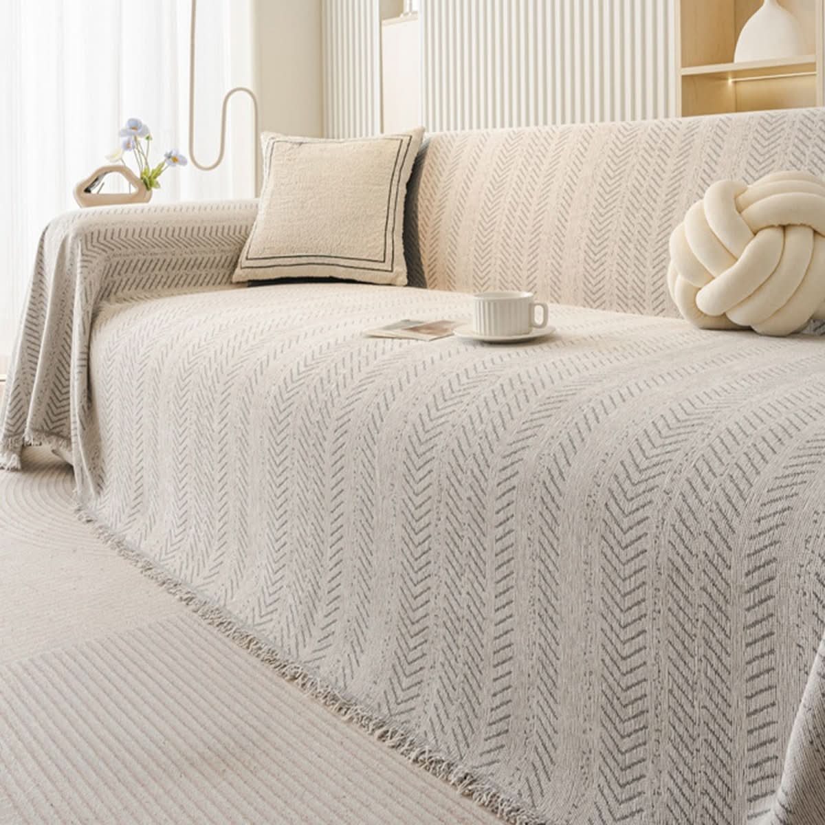 Scratch-Resistant & Washable Chenille Sofa Cover