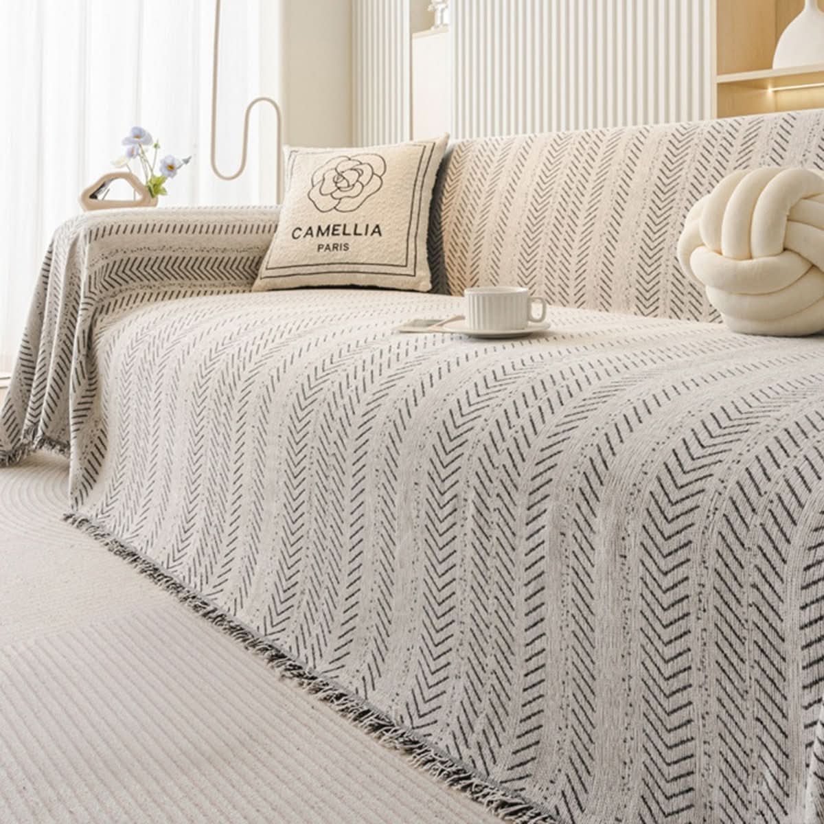 Scratch-Resistant & Washable Chenille Sofa Cover