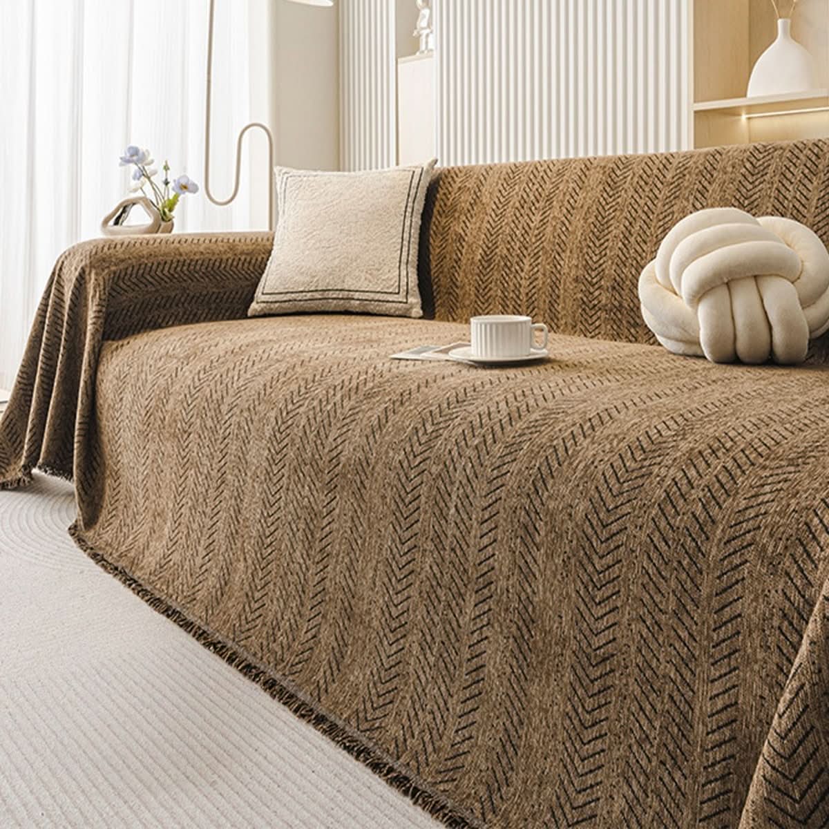 Scratch-Resistant & Washable Chenille Sofa Cover