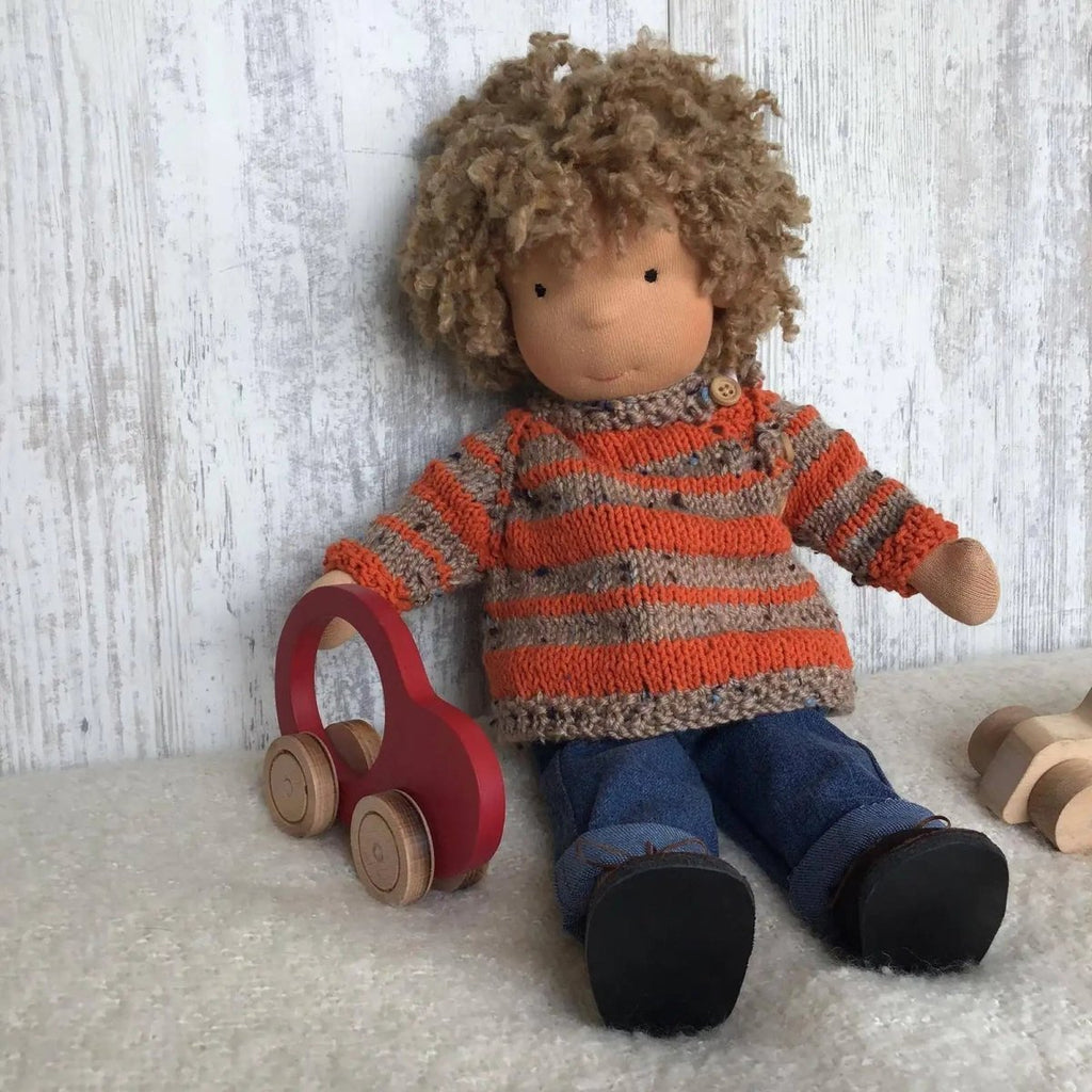 Handmade Waldorf Doll Crafted from Pure Cotton with a Soft 30 cm Body for Children