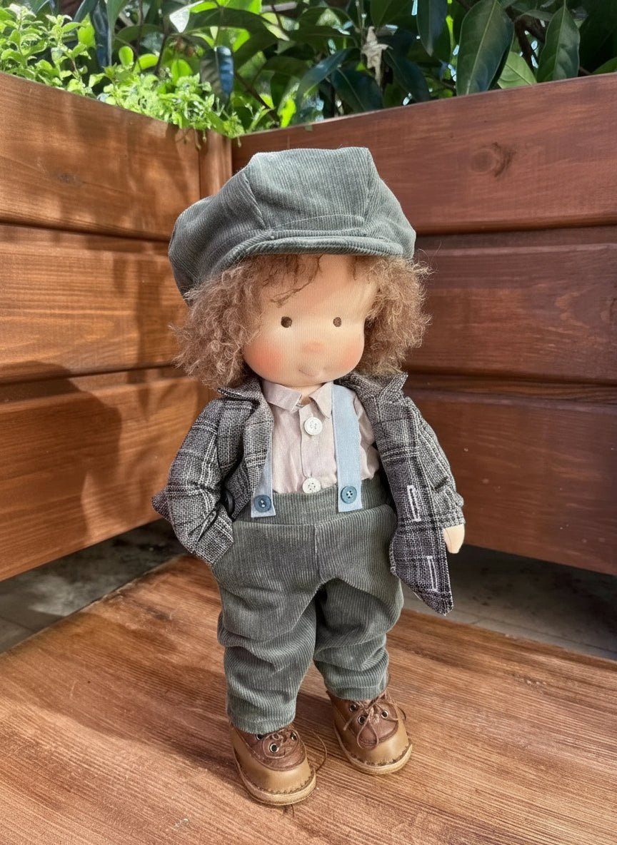 Handmade Waldorf Doll Crafted from Pure Cotton with a Soft 30 cm Body for Children