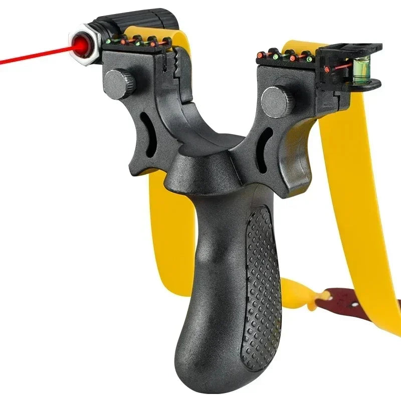 Precision Slingshot with Laser Sight, Level, and Anti-Slip Grip