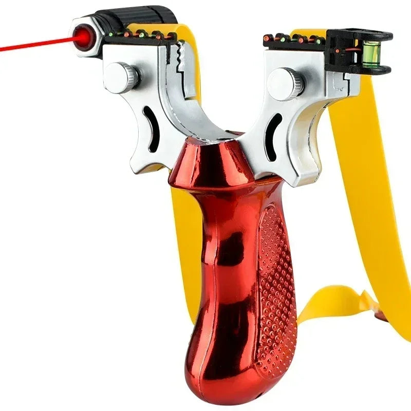 Precision Slingshot with Laser Sight, Level, and Anti-Slip Grip