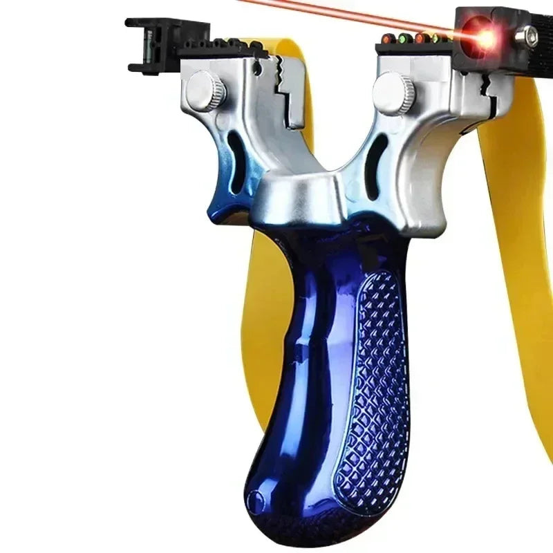 Precision Slingshot with Laser Sight, Level, and Anti-Slip Grip
