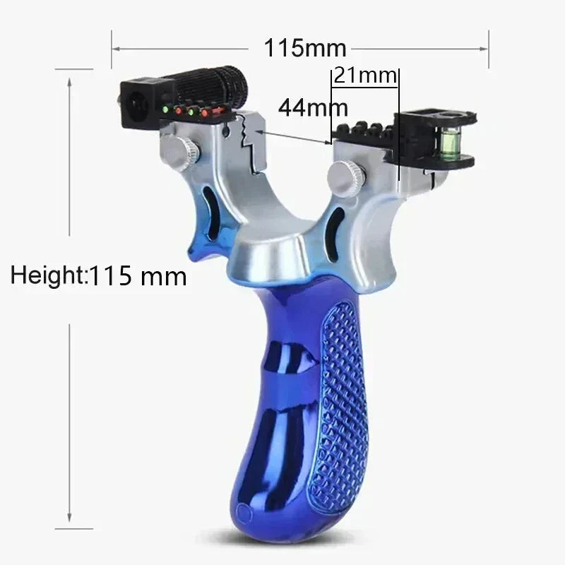 Precision Slingshot with Laser Sight, Level, and Anti-Slip Grip