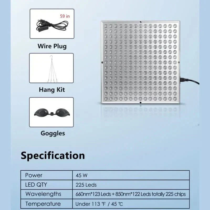 Infrared Light Therapy Panel for Skin Rejuvenation and Relaxation