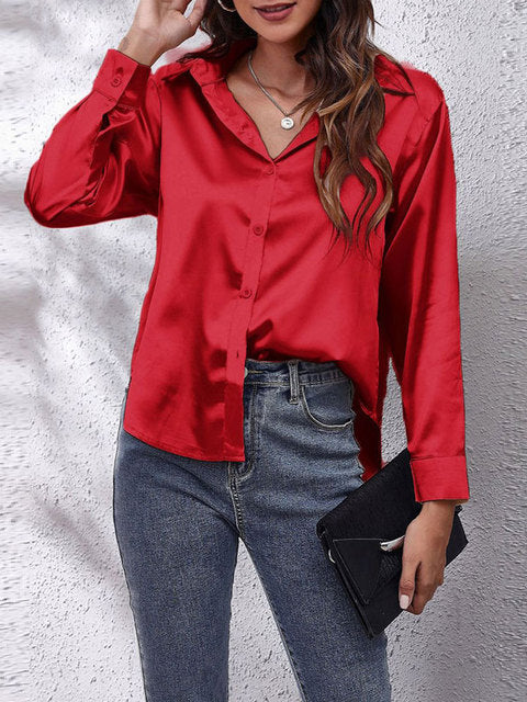 Women's Formal Blouse with Button Placket | Long Sleeve