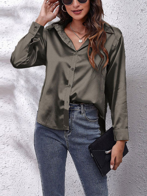Women's Formal Blouse with Button Placket | Long Sleeve