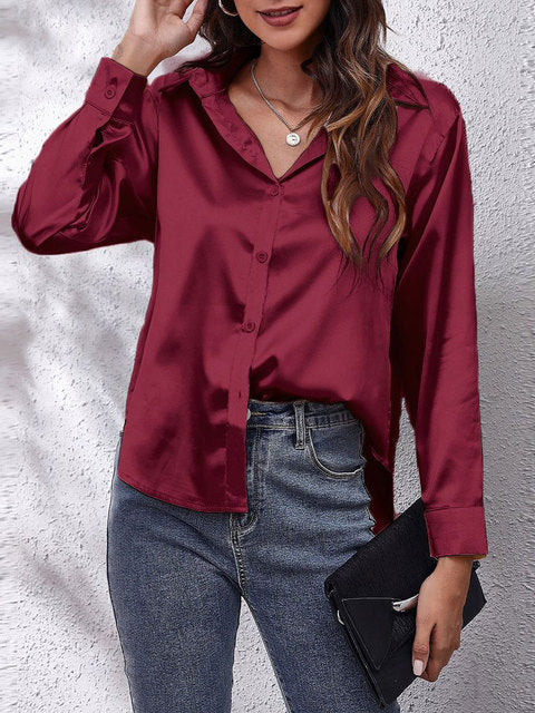 Women's Formal Blouse with Button Placket | Long Sleeve