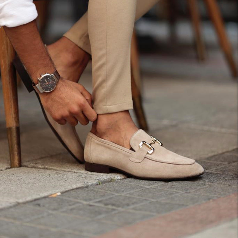 Men's Metal Buckle Loafers | Flat