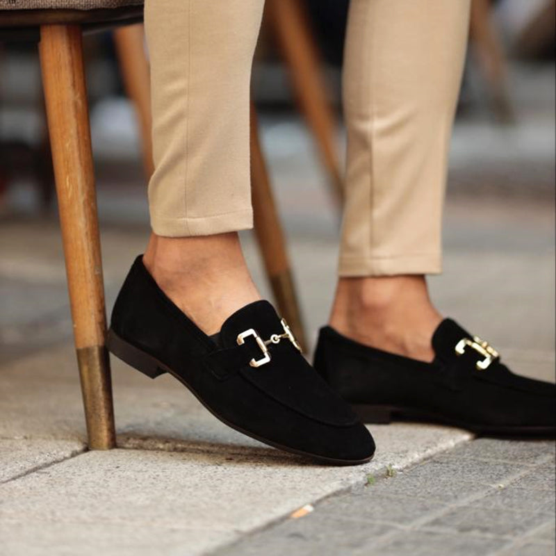 Men's Metal Buckle Loafers | Flat