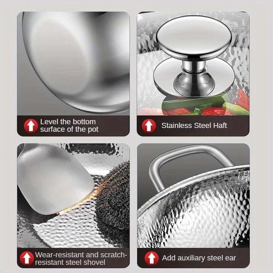 Premium Titanium Wok with Round Bottom for Induction Cooktops and Effortless Stir-Frying