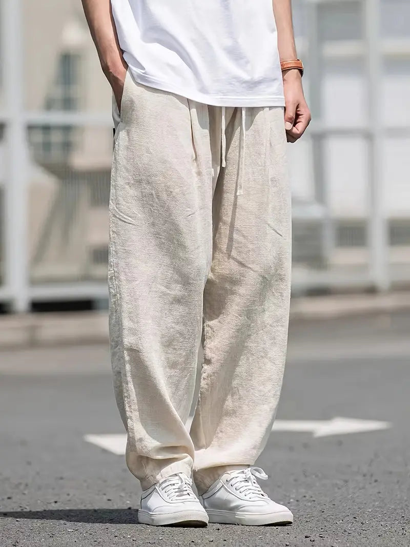 Men's Baggy Summer Linen Pants | Casual