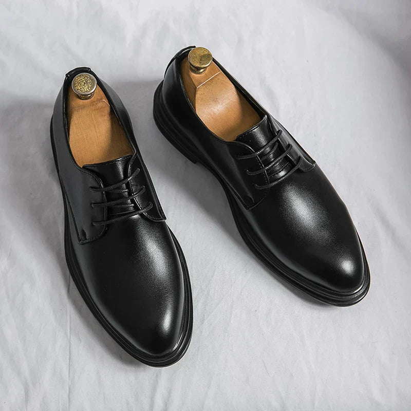 Men’s Formal Black Derby Shoes | Lace-Up