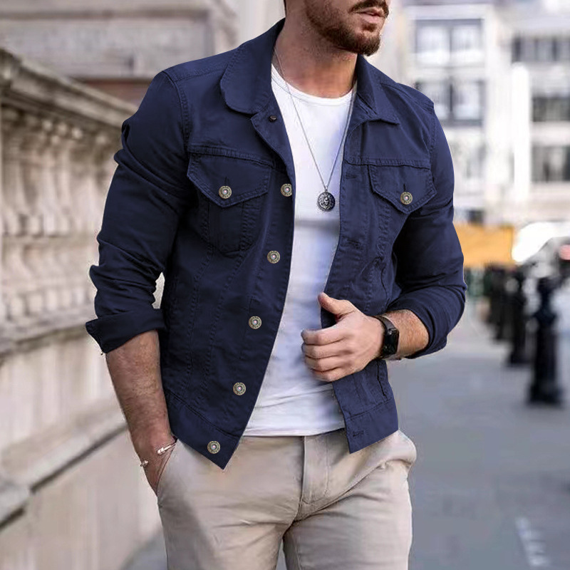 Men's Casual Slim-Fit Denim Jacket | Multi-Pocket