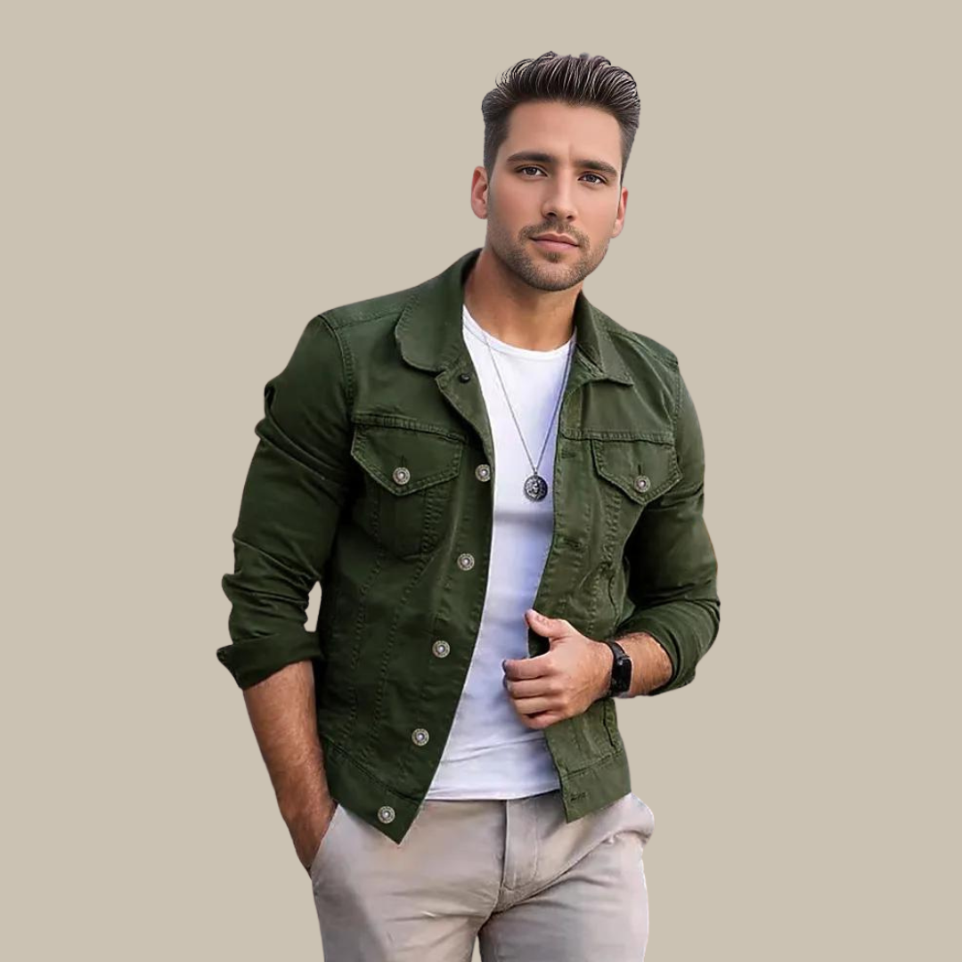 Men's Casual Slim-Fit Denim Jacket | Multi-Pocket