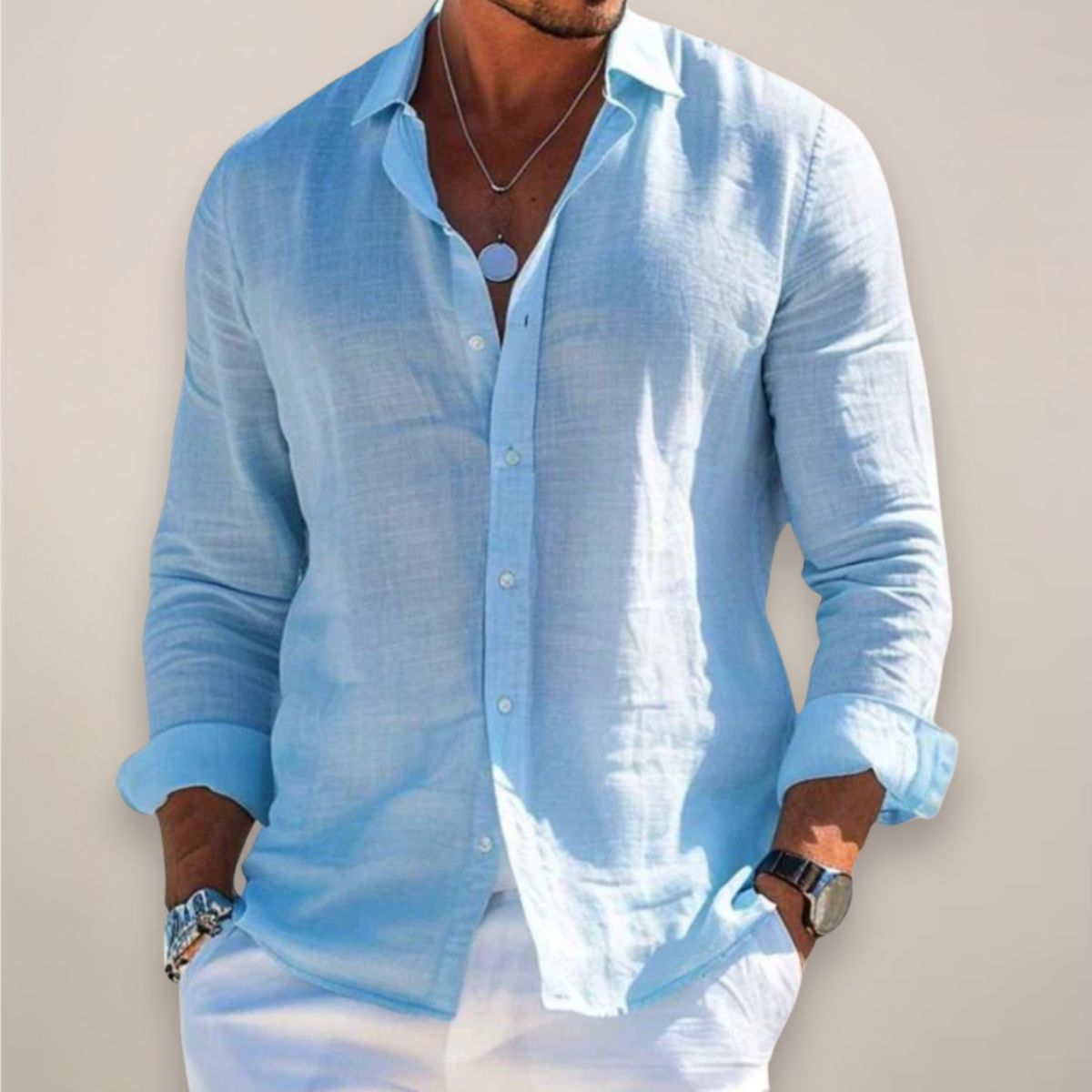 Men’s Casual Button-Up Shirt | Long Sleeve