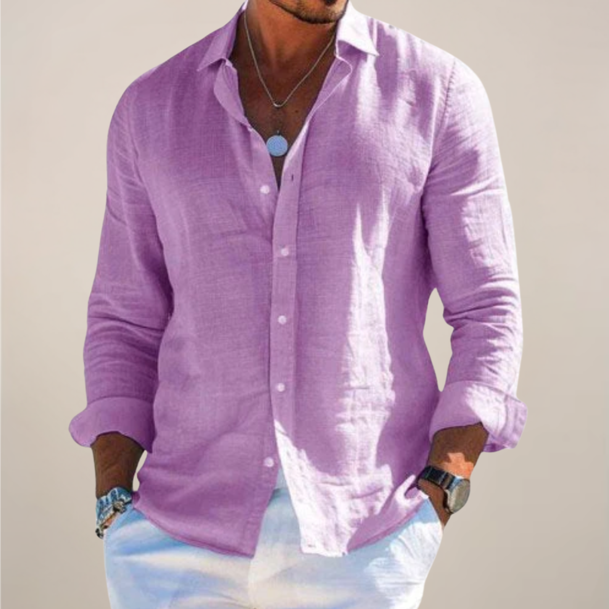 Men’s Casual Button-Up Shirt | Long Sleeve