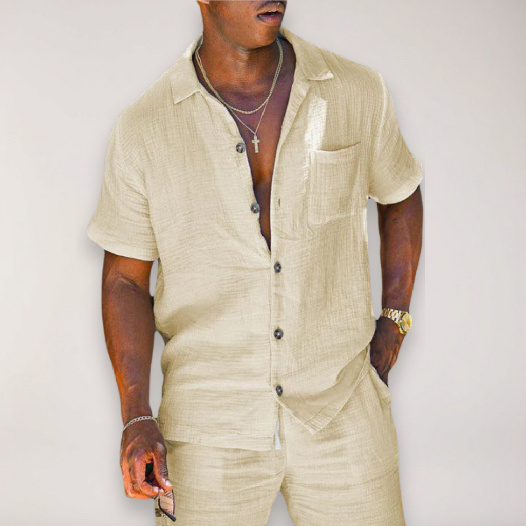 Men’s Short Sleeve Shirt and Shorts Summer Set | Two-Piece