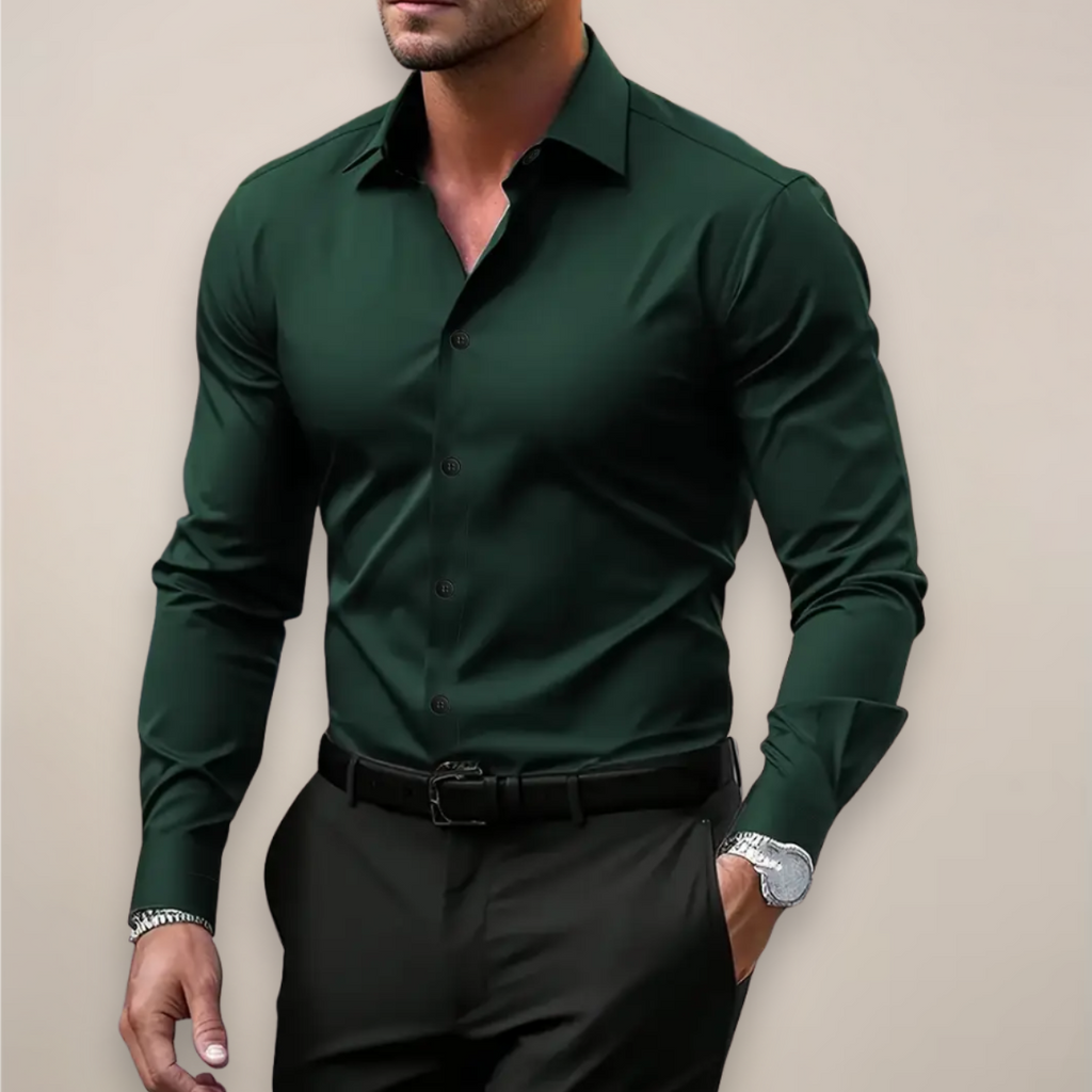 Men's Formal Button-Down Long Sleeve Shirt | Slim Fit