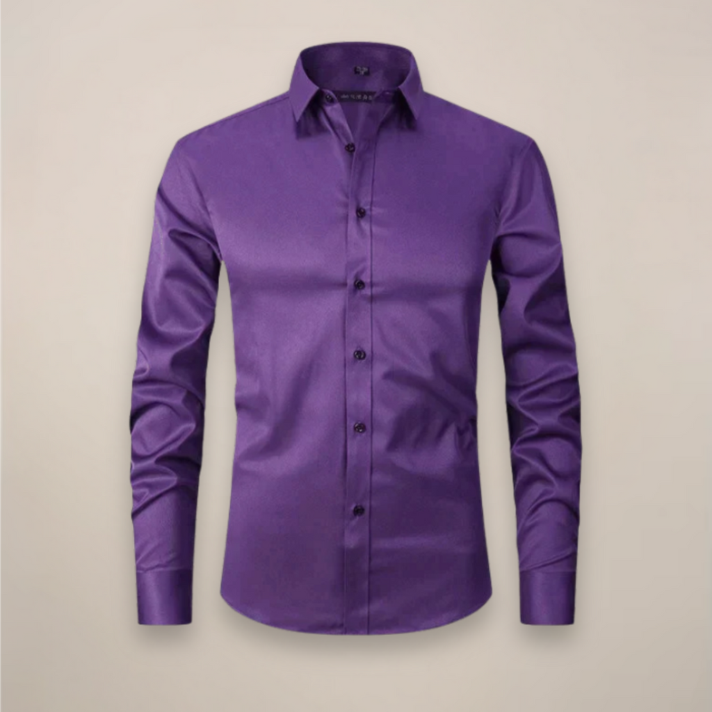 Men's Long Sleeve Button-Down Business Shirt | Breathable