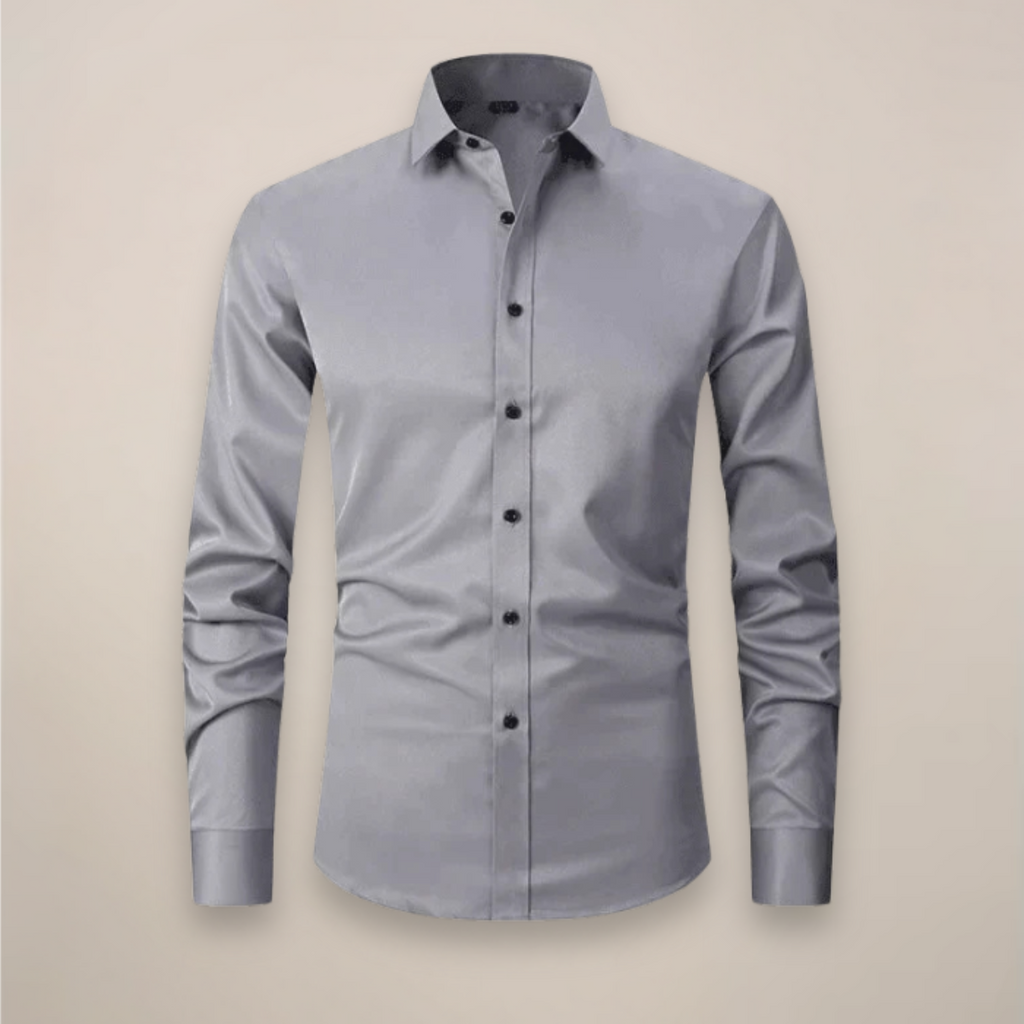 Men's Long Sleeve Button-Down Business Shirt | Breathable