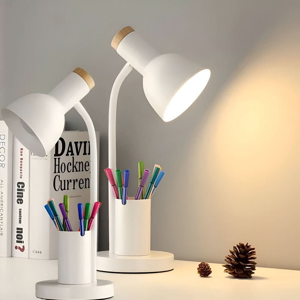 Modern LED Desk Lamp with Pen Holder for Office & Home