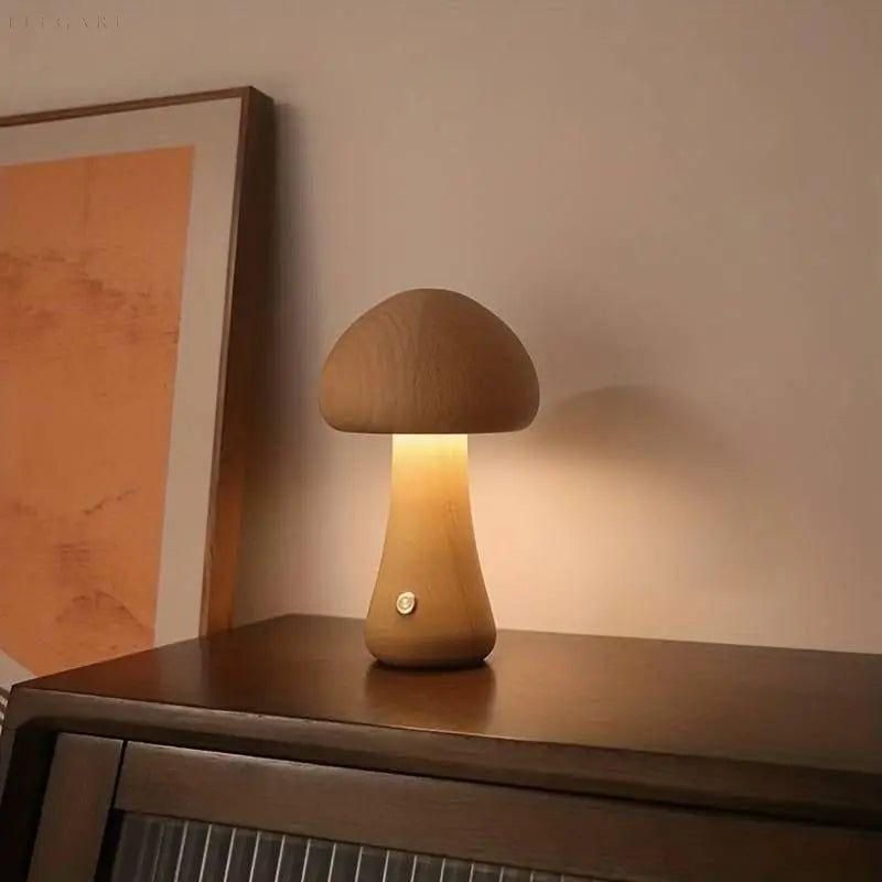 Mushroom-Shaped Nightstand Lamp