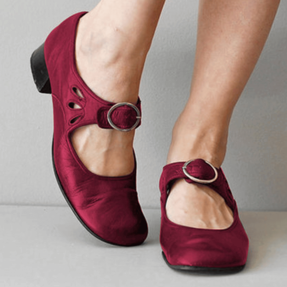 Women's Vintage Mary Jane Sandals | With Low Block Heel