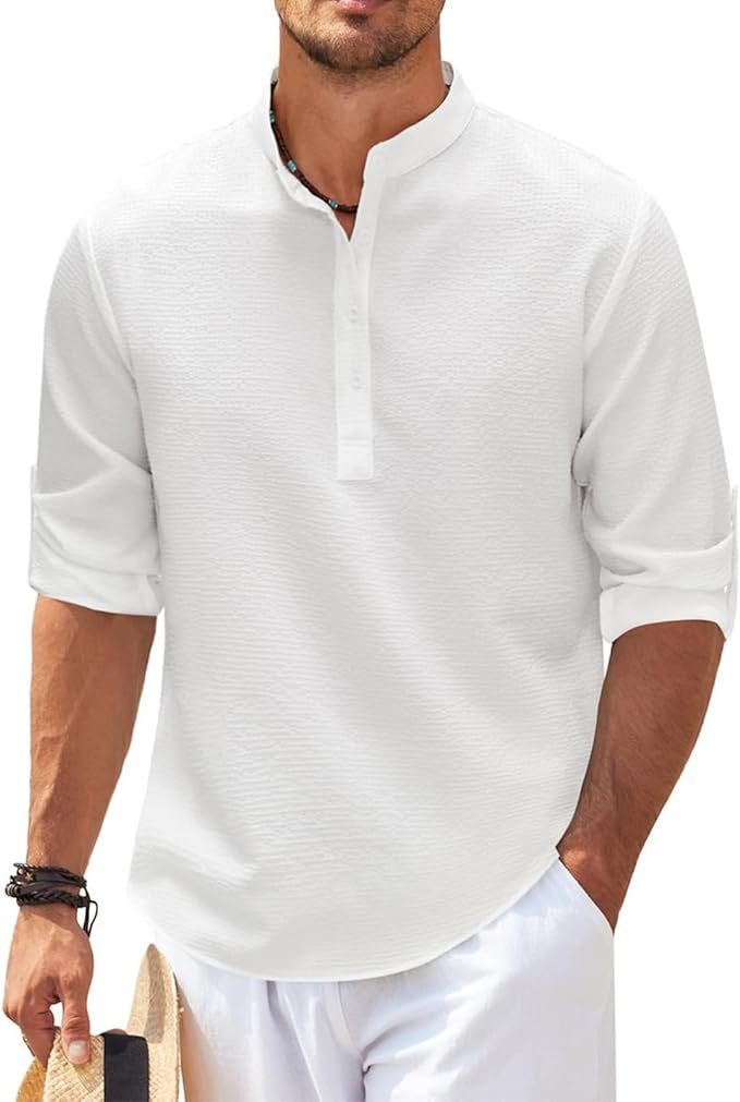 Men's Long Sleeve Henley Shirt | Casual