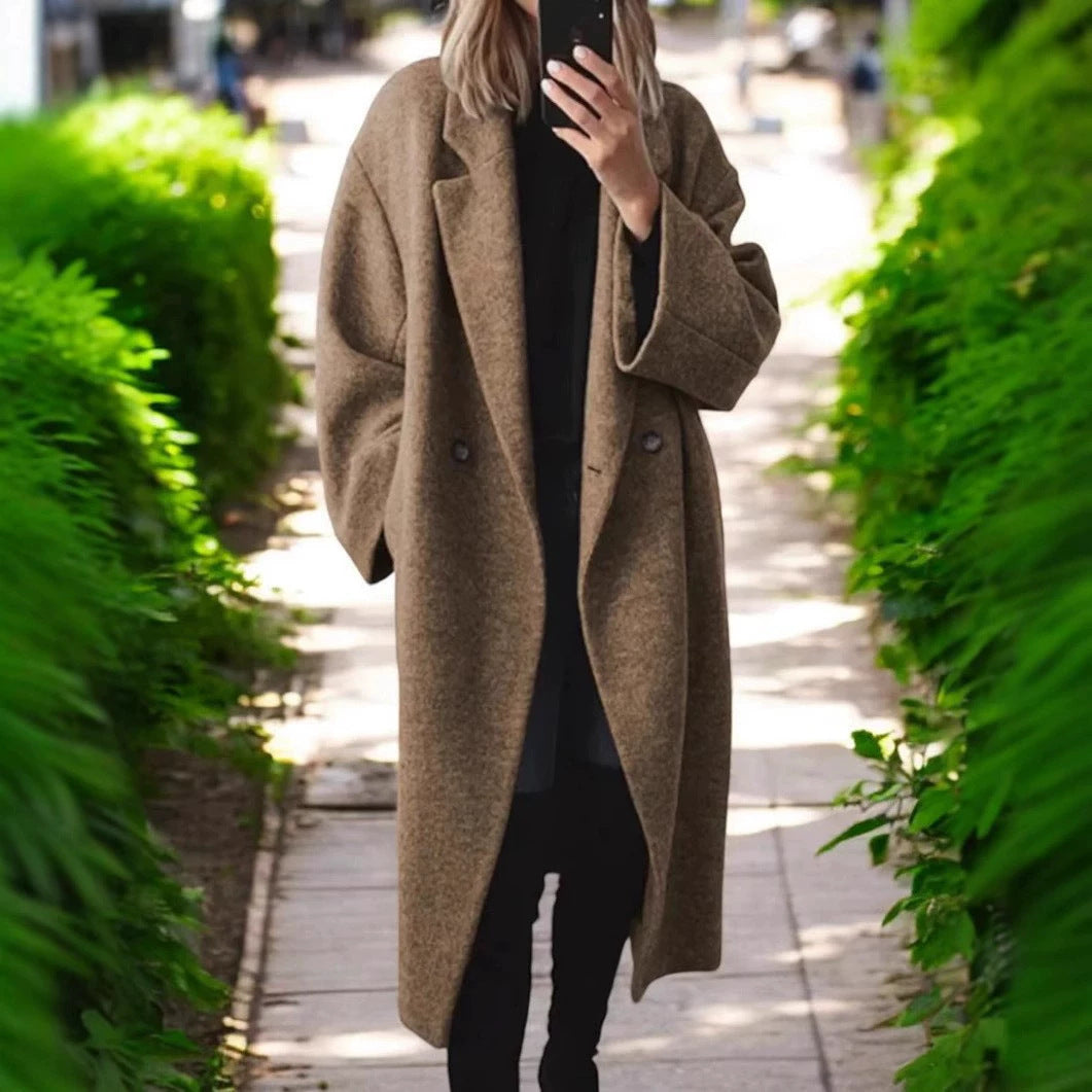 Women's Loose Woolen Cloth Coat | Long