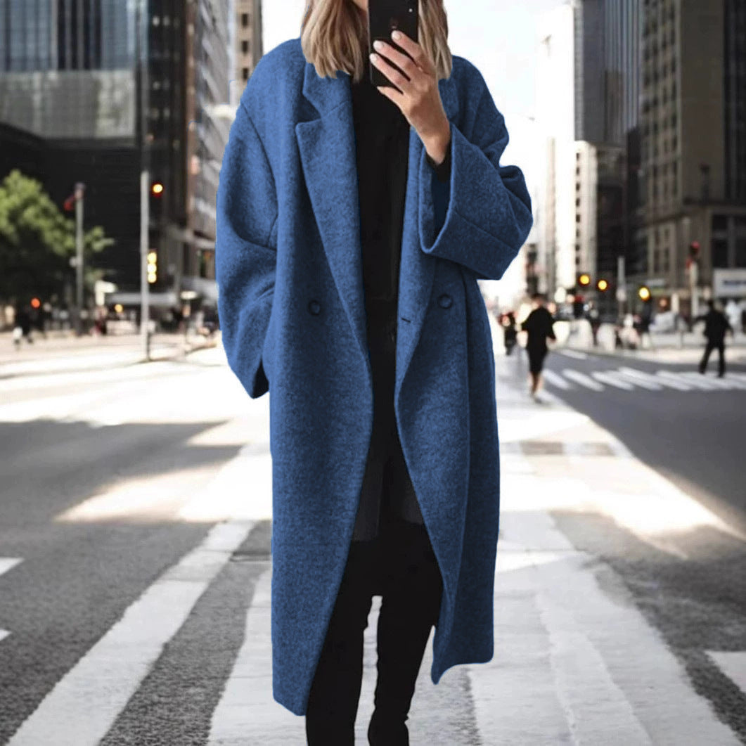 Women's Loose Lapels Coat | Long