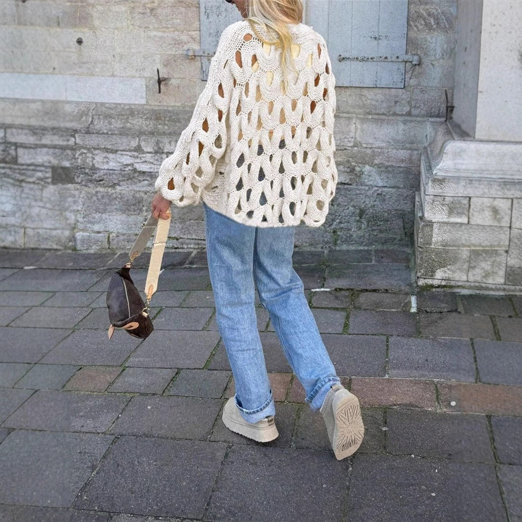 Knitted Openwork Sweater for Women - Ludovica