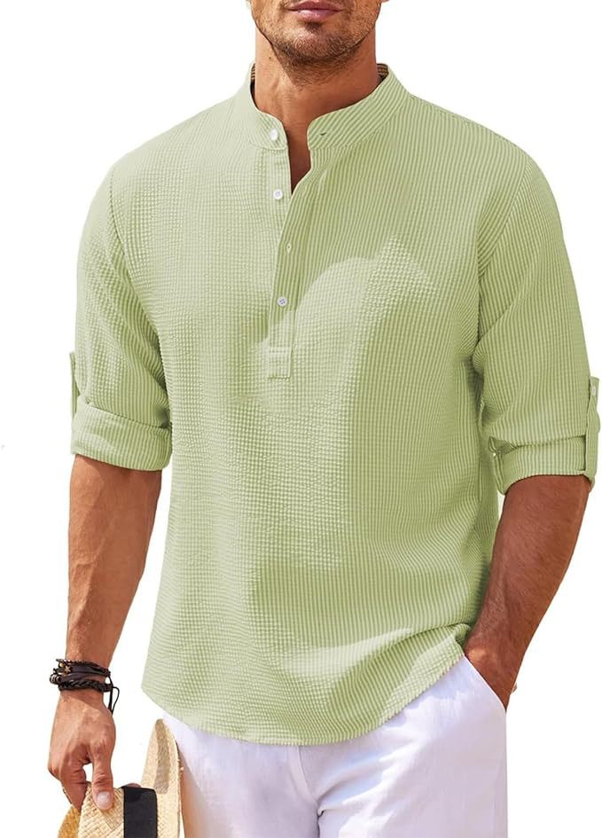 Men's Long Sleeve Henley Shirt | Casual