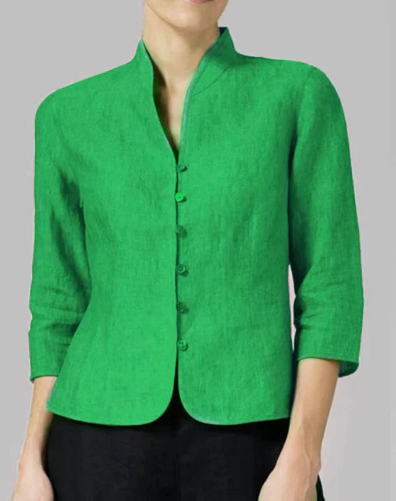 Women's Stand Collar Transitional Jacket | 3/4 Sleeves