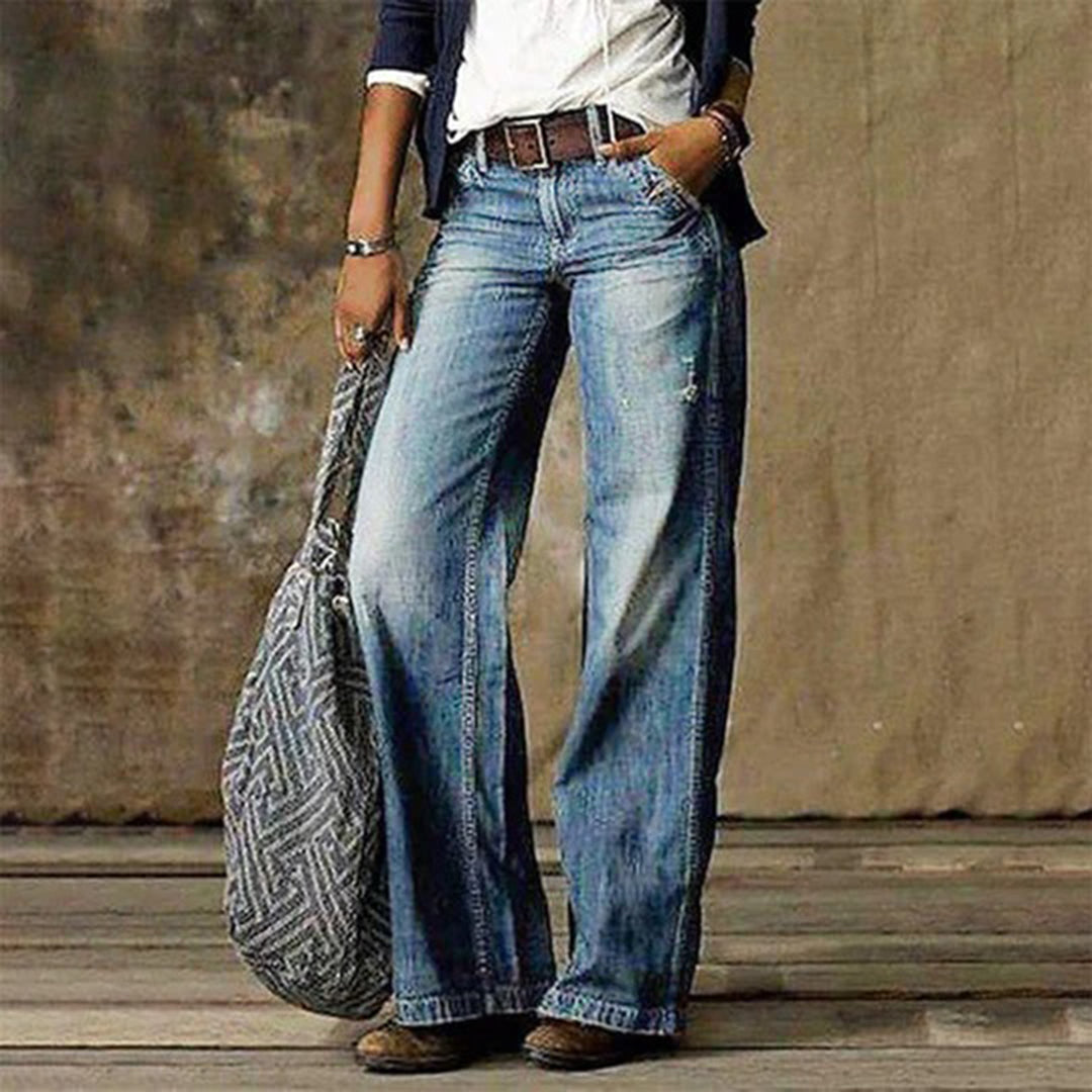 Women's Vintage High-Waisted Jeans | Wide Leg