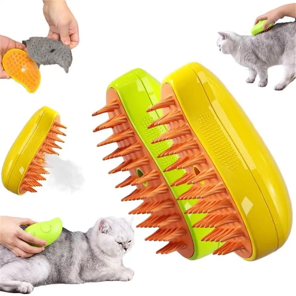 Steam Brush for Pets with Coat Care and Hair Removal
