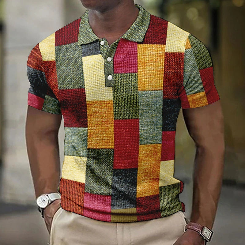 Men's Color Block Polo Shirt | Short Sleeve