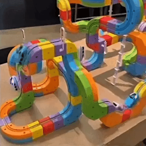 3D Train Building Set for Kids with Rechargeable Locomotive